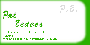 pal bedecs business card